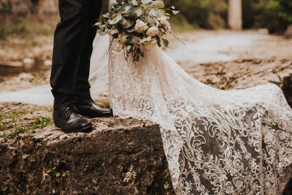 Floral detail and dress