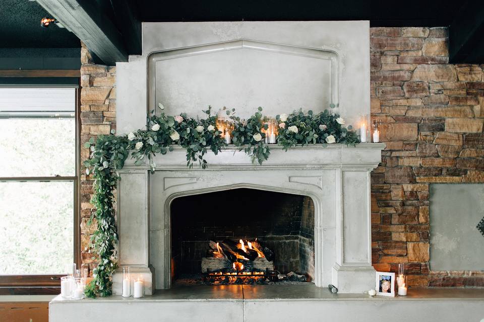 Welcoming fireplace