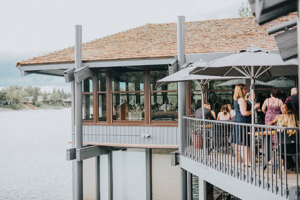 Guests enjoying the patio