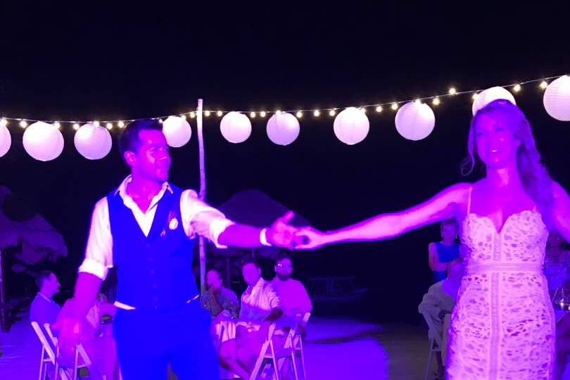 Beach wedding dance