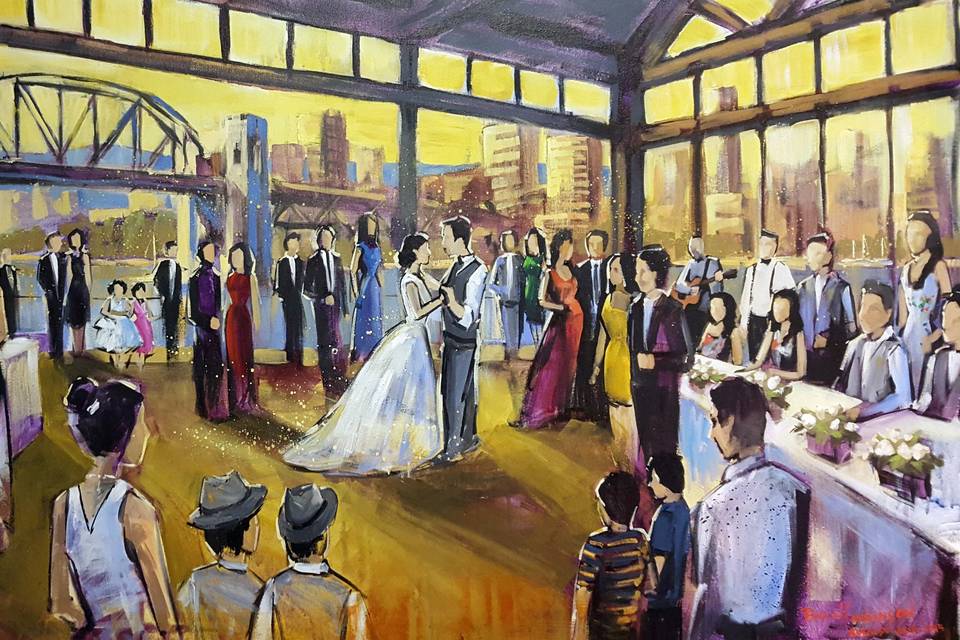 Wedding Painting at Bridges