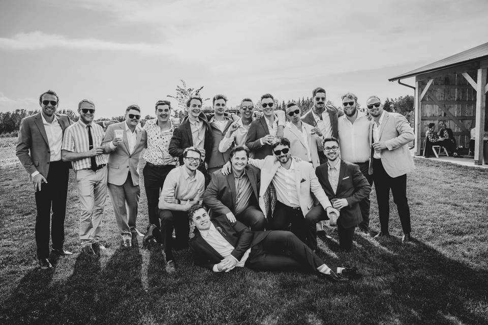 Groom chilling with the boys