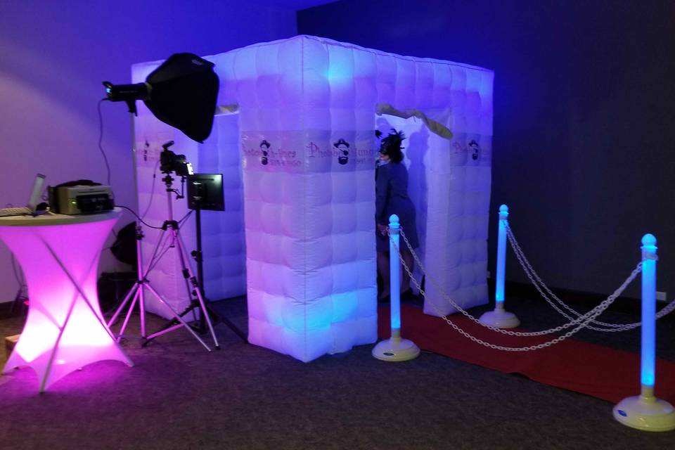 Inflatable with LED stanchions