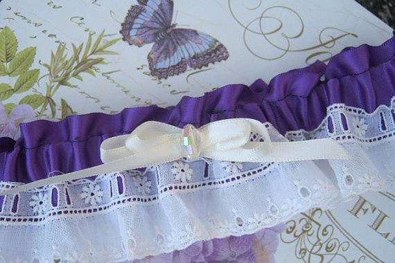 Purple and Ivory Garter