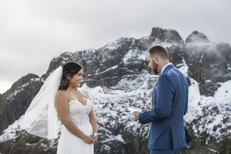 Mountaintop elopement