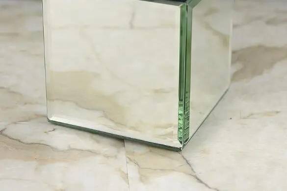 Square glass mirror cube riser