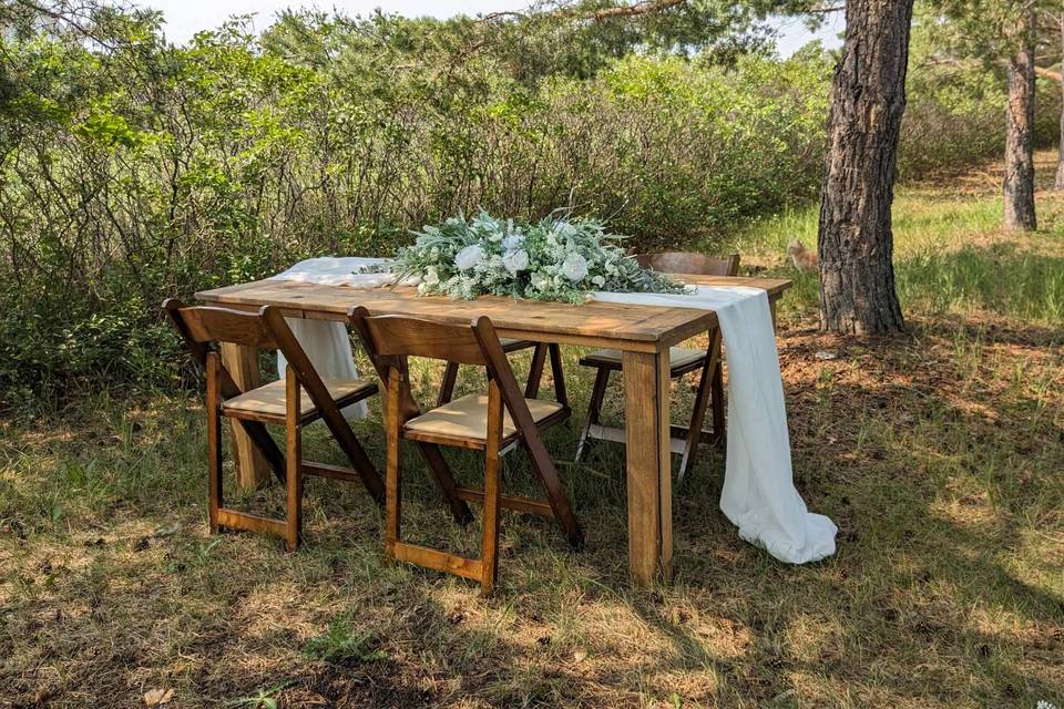 Harvest table & folding chair