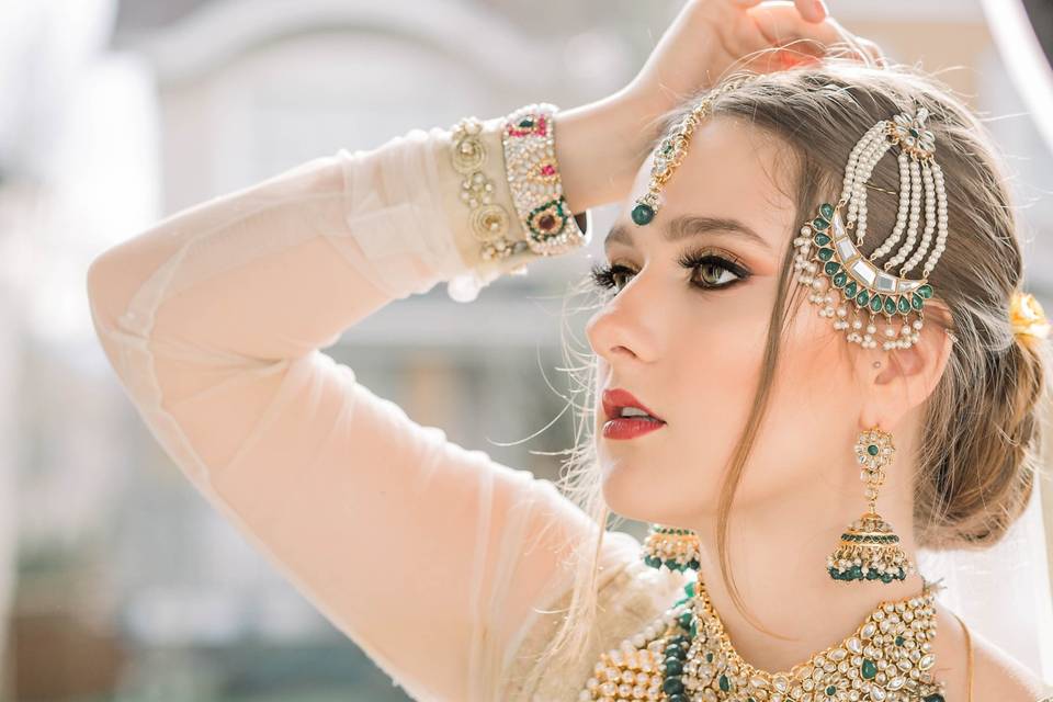 Cultural wedding hair and makeup