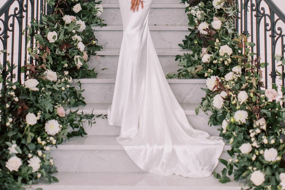 Lush greenery staircase