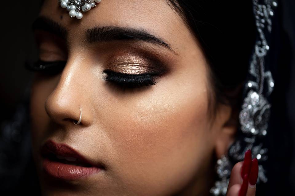 Bridal makeup and hair