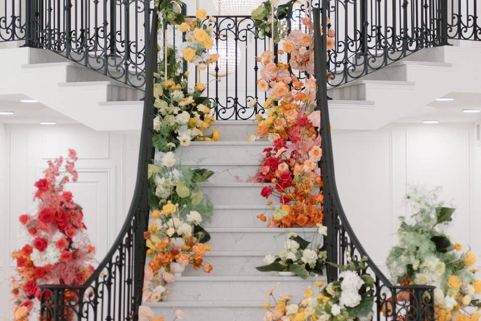 Ombre stair decor