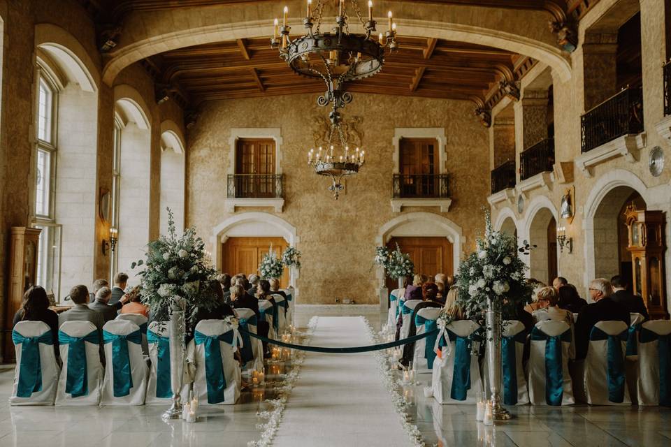 Wedding ceremony with carpet