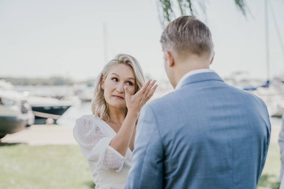 Teary bride