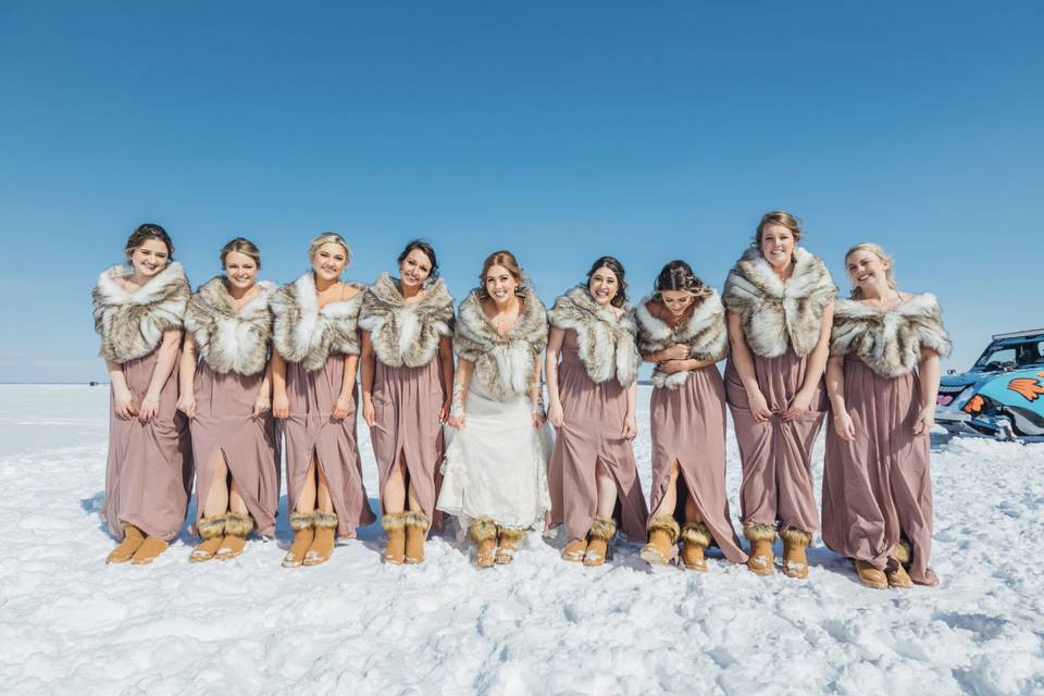 Winter wedding on Lake Simcoe