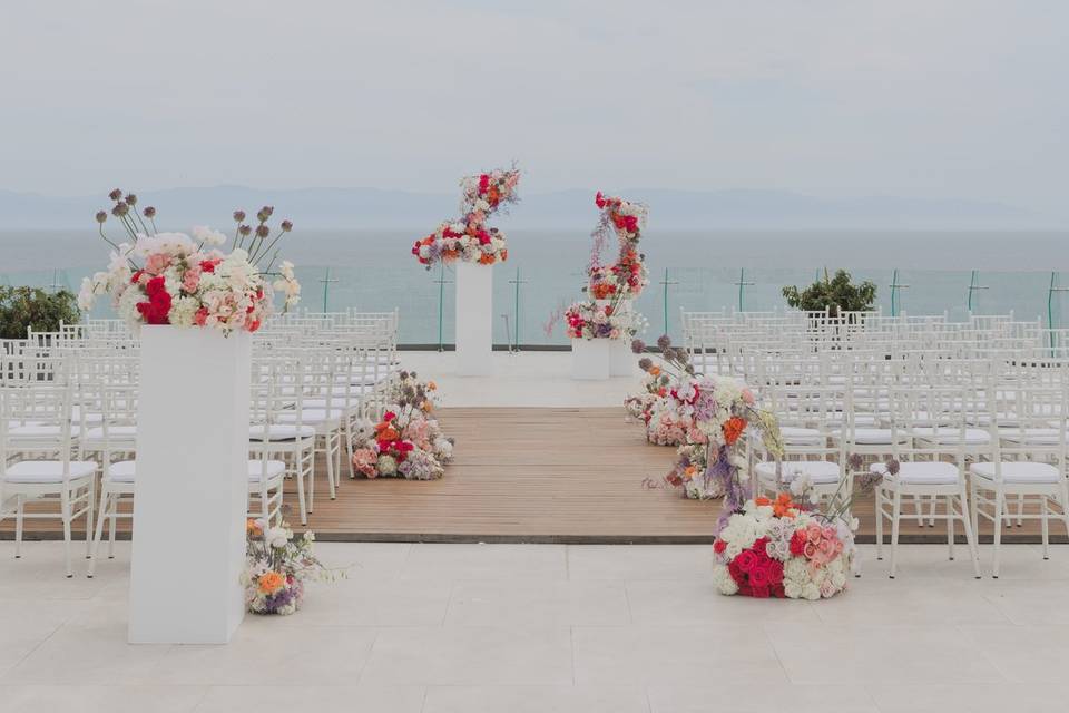 Ocean front wedding ceremony