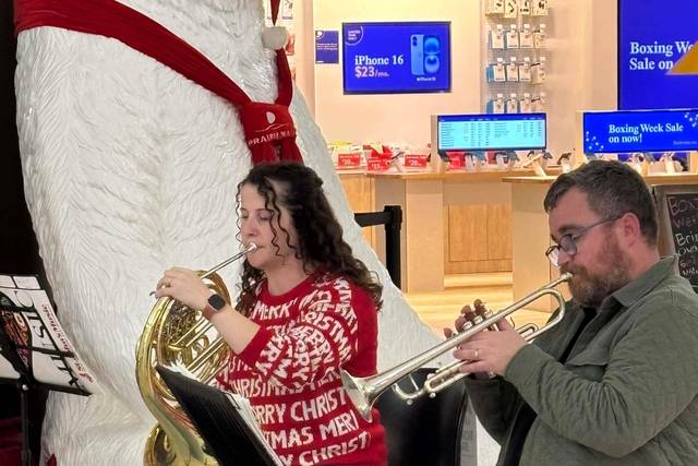 French horn and trumpet.