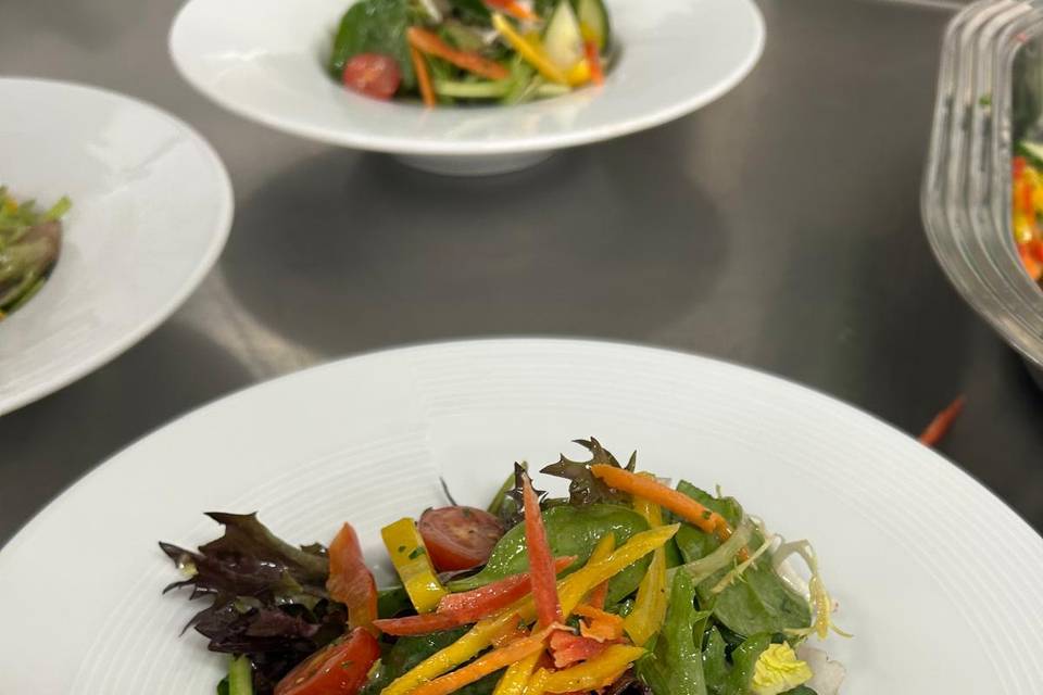 Mixed Green Salad Plated