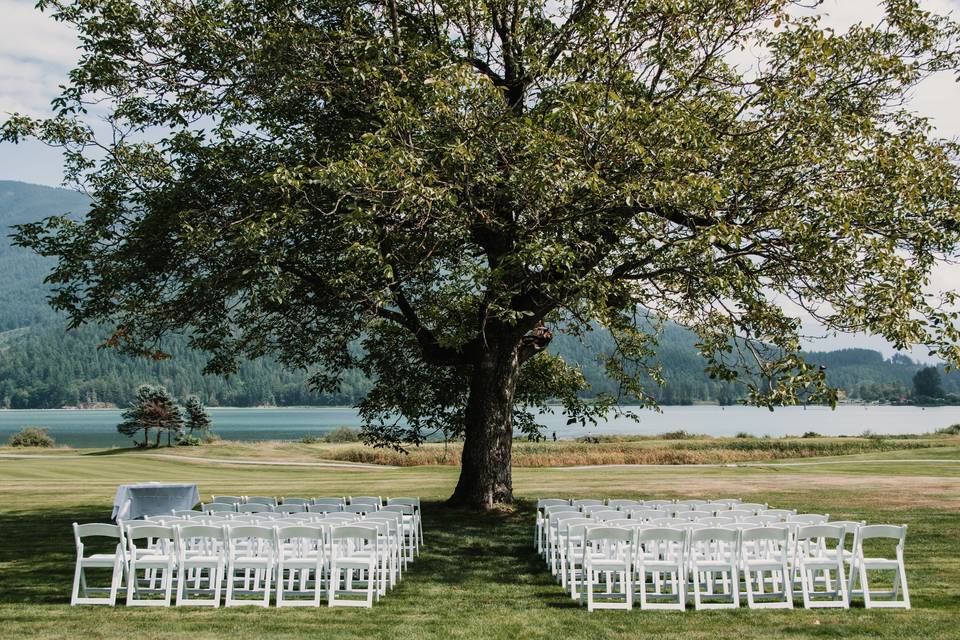 Outdoor ceremony setting