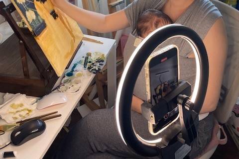 Painting in action