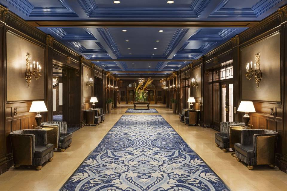 Royal blue lobby