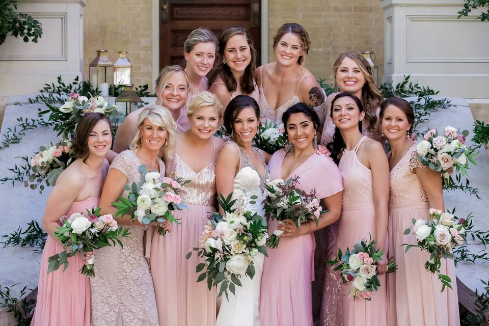 Beautiful pink wedding party