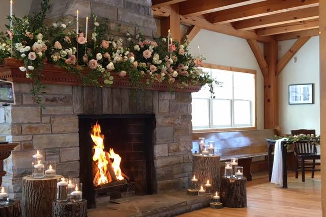 Flower adorn Fireplace