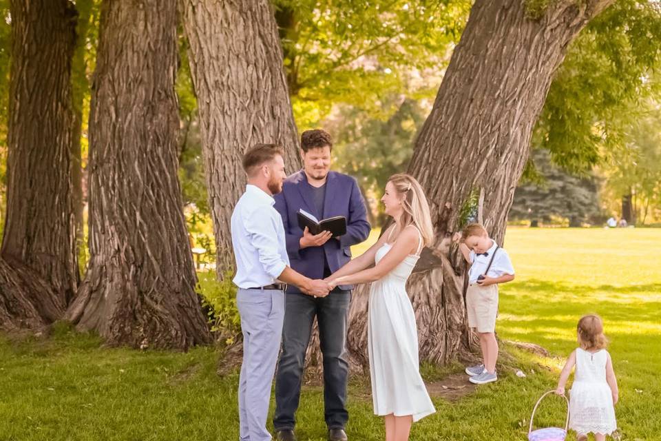 An open-air ceremony