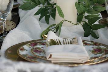 Candle and floral centrepiece