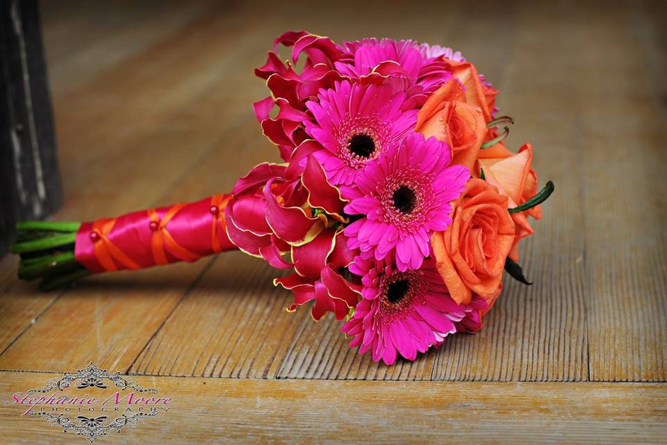 hot pink and orange beidemier bouquet (2).jpg