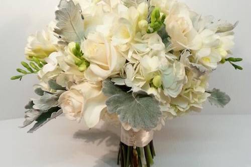 IVORY HYDRANGEA ROSES FREESIA AND DUSTY MILLAR BOUQUET 500.jpg