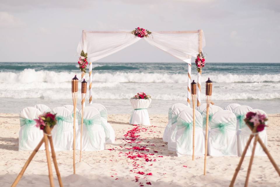 Beachfront wedding