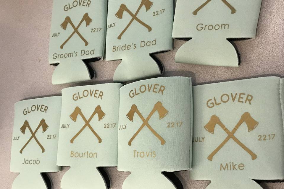 Custom Koozies- wedding party