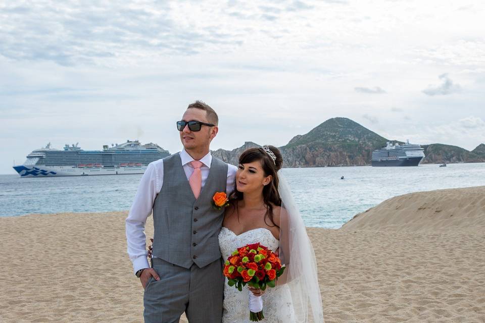 Newlyweds in Cabo San Lucas, Mexico