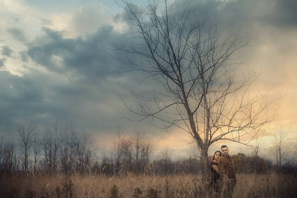 Couple in a landscape