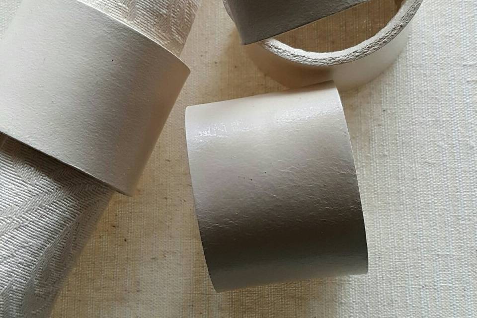 White Leather Napkin Rings