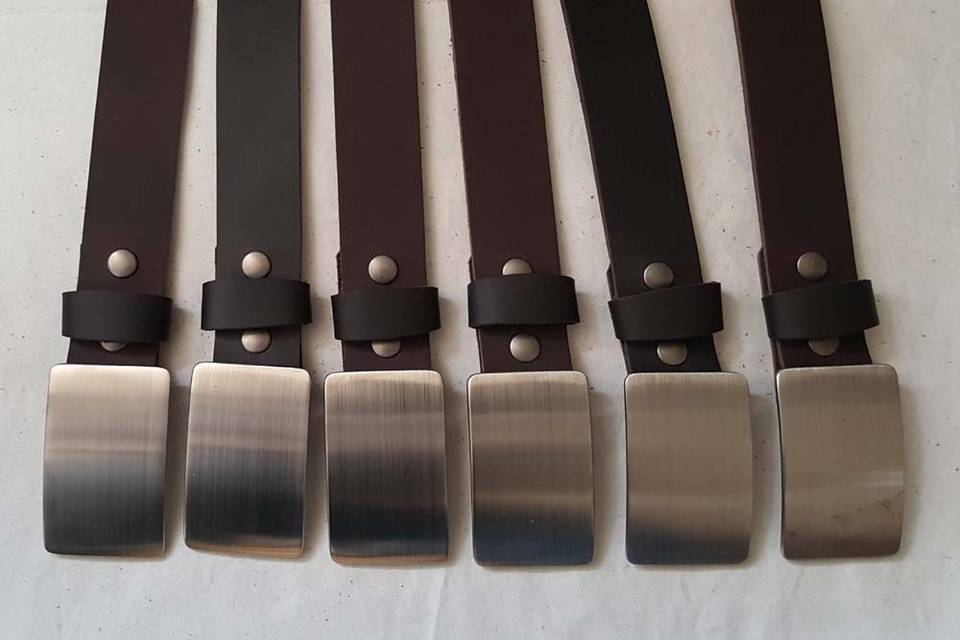 Brushed Stainless & Leather