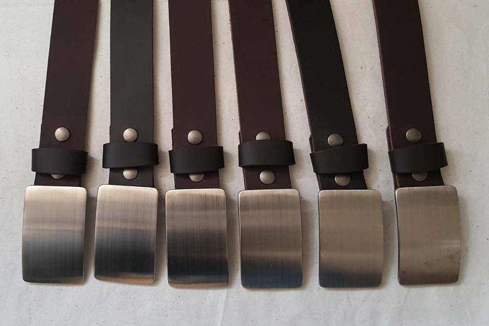 Brushed stainless and leather