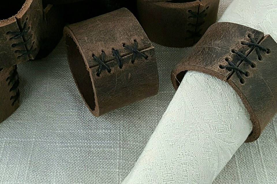 Fawn Leather Napkin RIngs