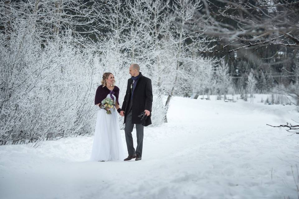 Canmore winter wedding