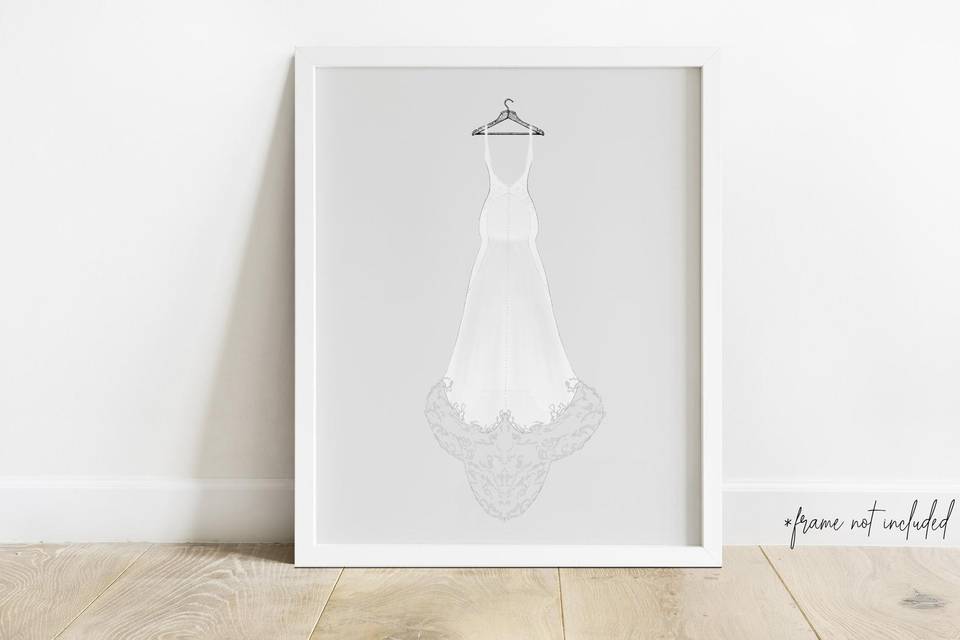 Bridal gown art print