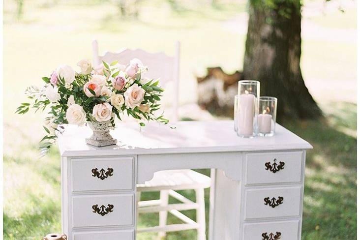 Vintage Ceremony Signing Table