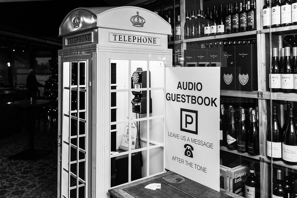 Audio guestbook phone booth