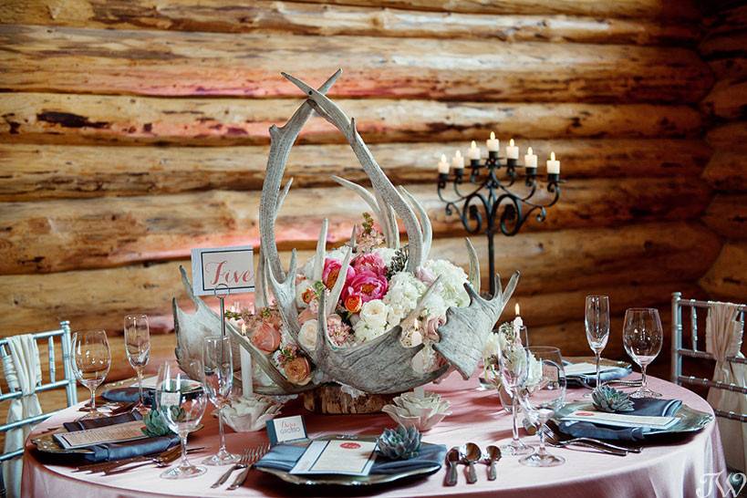 Antler floral centerpiece