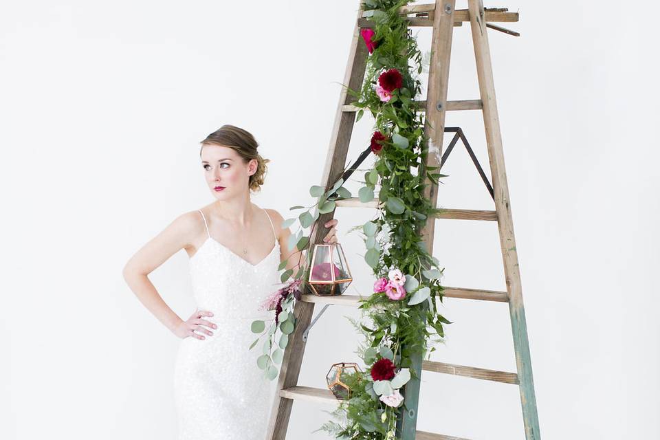 Pink floral garland