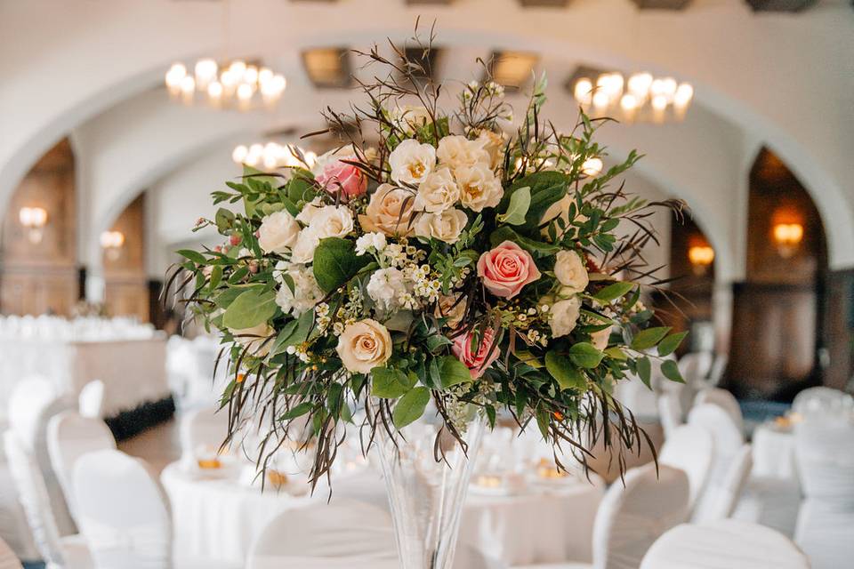 Fireplace Mantel Flowers