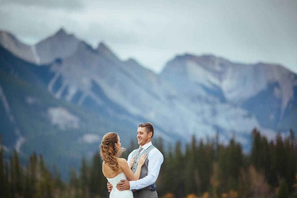 Outdoor wedding portrait