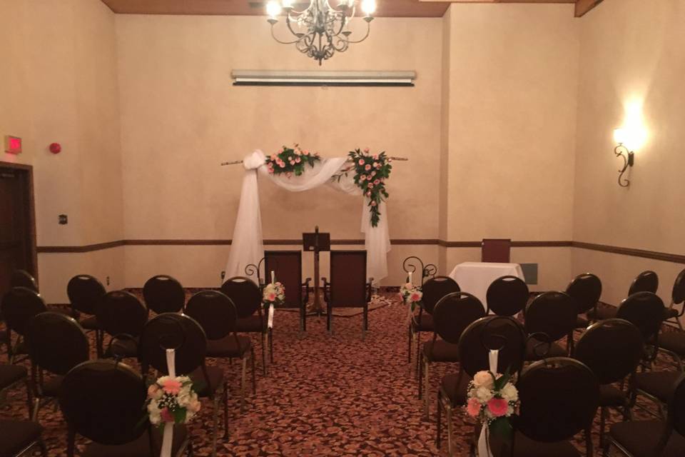 Indoor ceremony setup