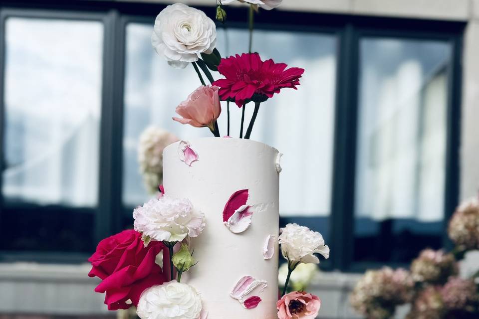 Peony Wedding Cake