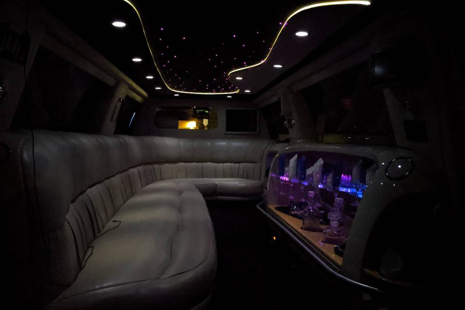 Interior of limo