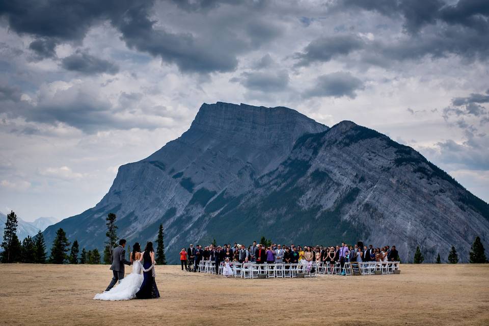 Mountain wedding reception